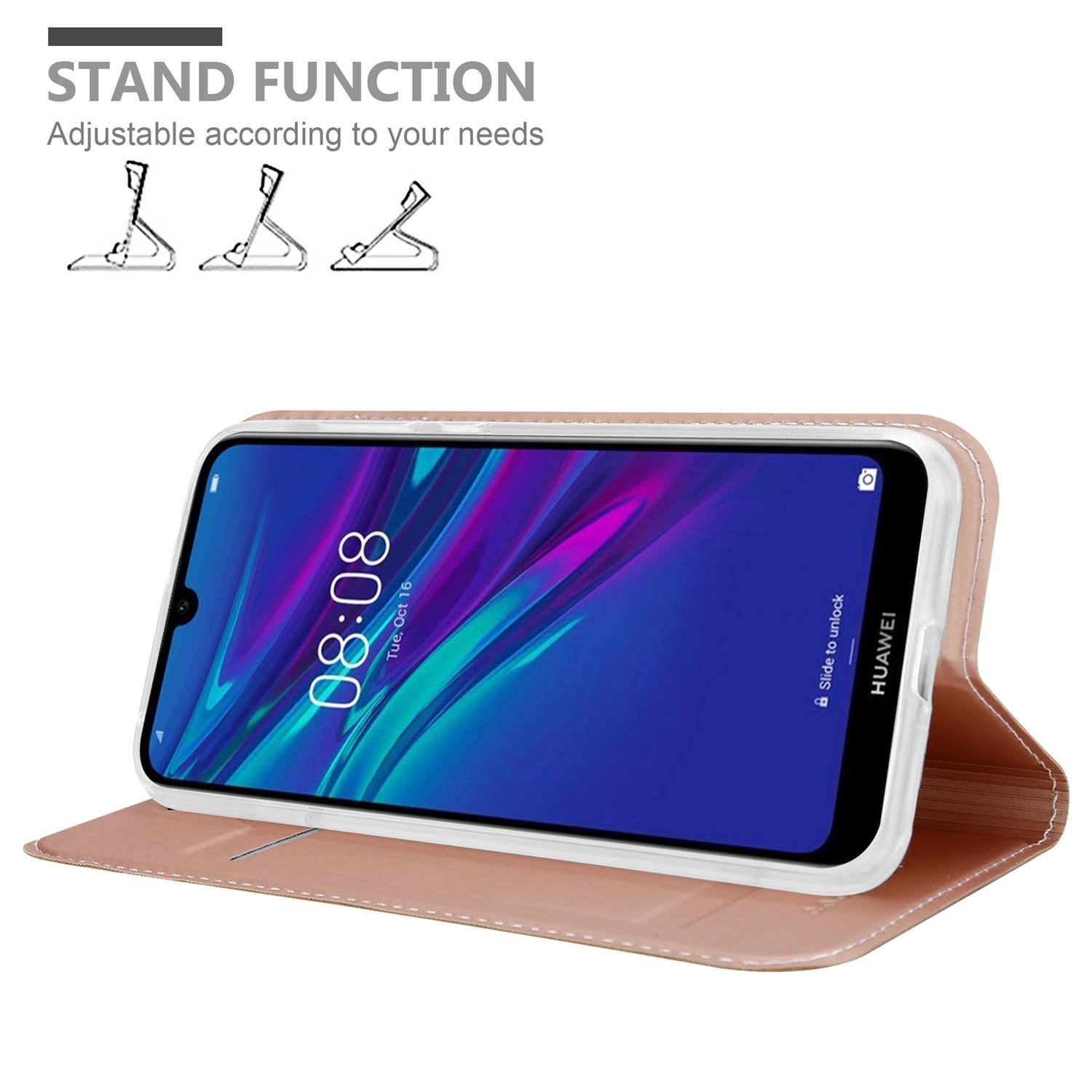 Cadorabo Handyhülle für Huawei Y6 2019 Schutz Hülle in Rosa Cover Etui Book Case Booklet