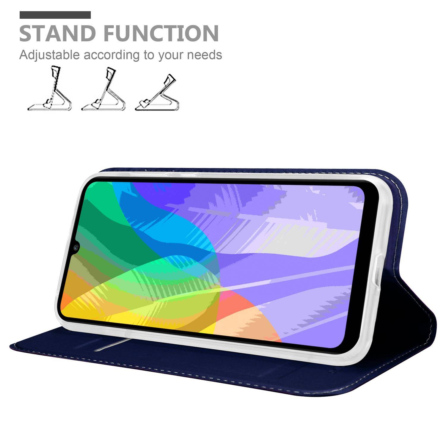 Cadorabo Handyhülle für Huawei Y6P Schutz Hülle in Blau Cover Etui Book Case Booklet