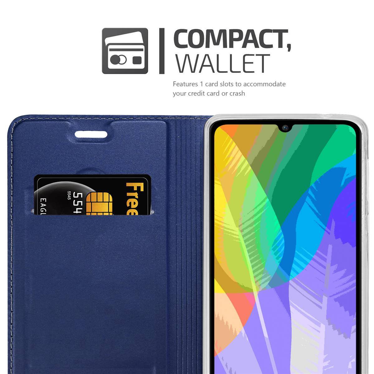Cadorabo Handyhülle für Huawei Y6P Schutz Hülle in Blau Cover Etui Book Case Booklet