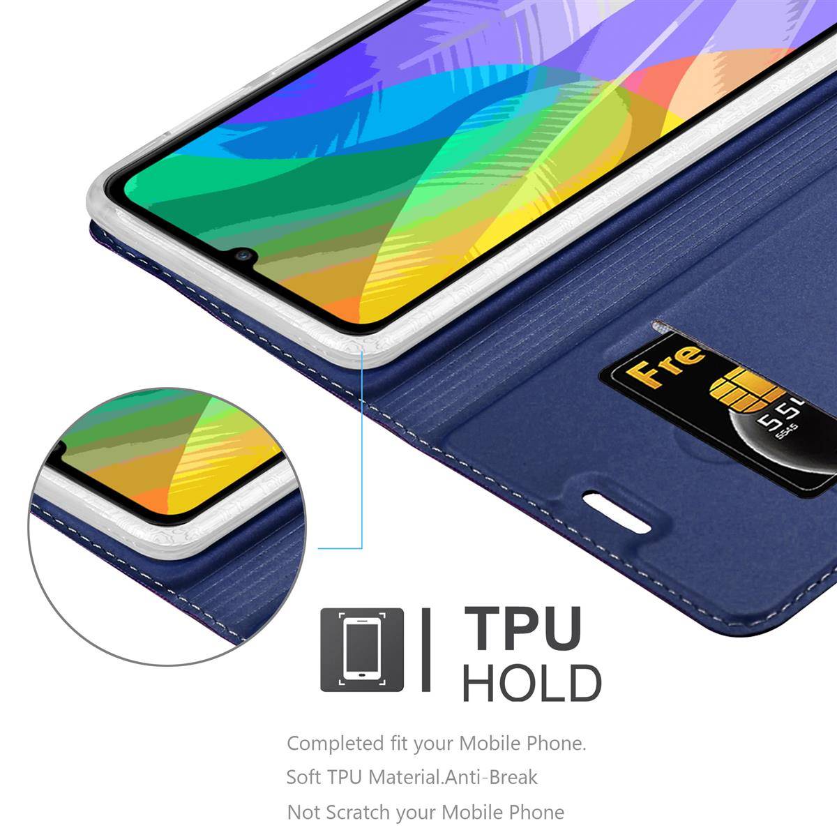 Cadorabo Handyhülle für Huawei Y6P Schutz Hülle in Blau Cover Etui Book Case Booklet