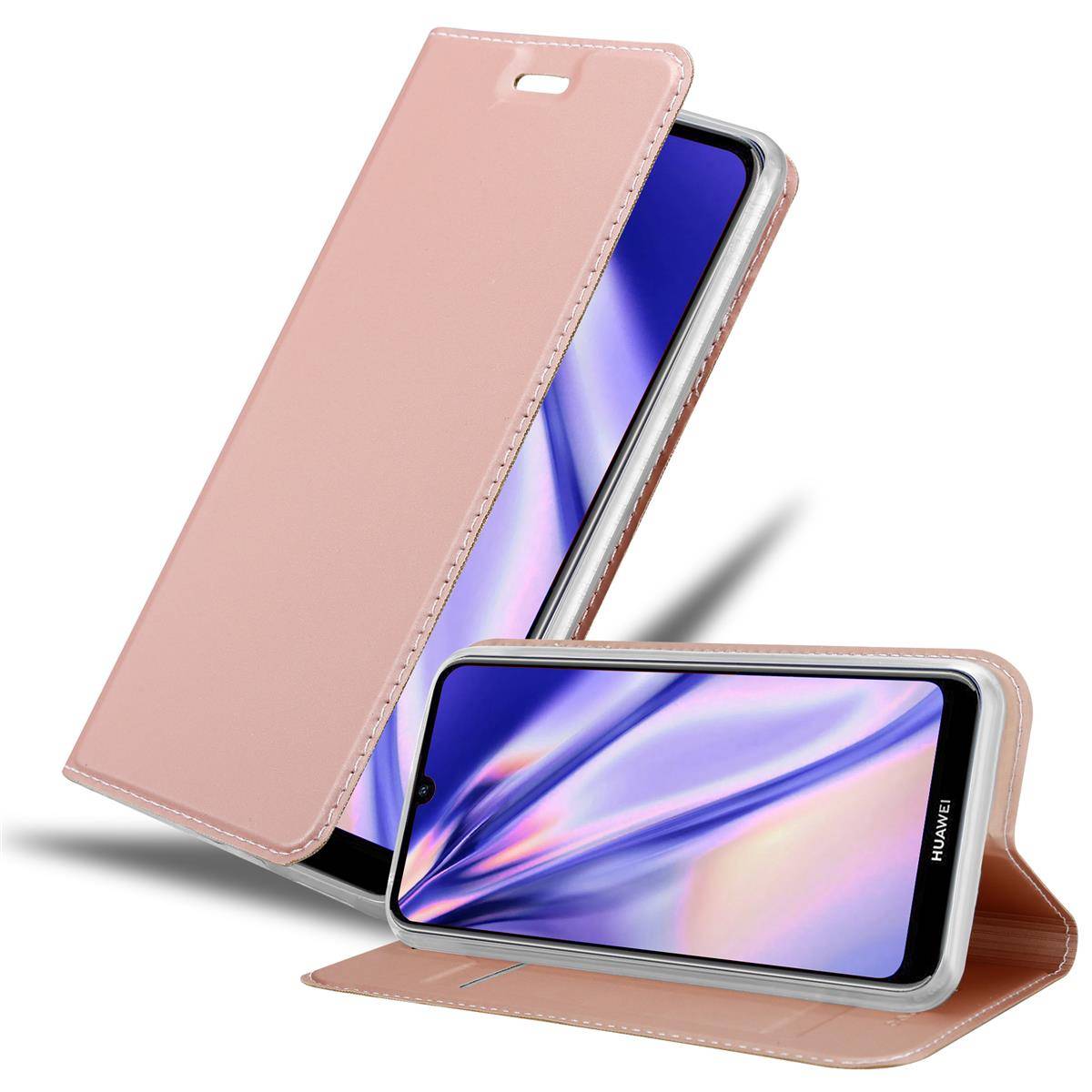 Cadorabo Handyhülle für Huawei Y6S Schutz Hülle in Rosa Cover Etui Book Case Booklet