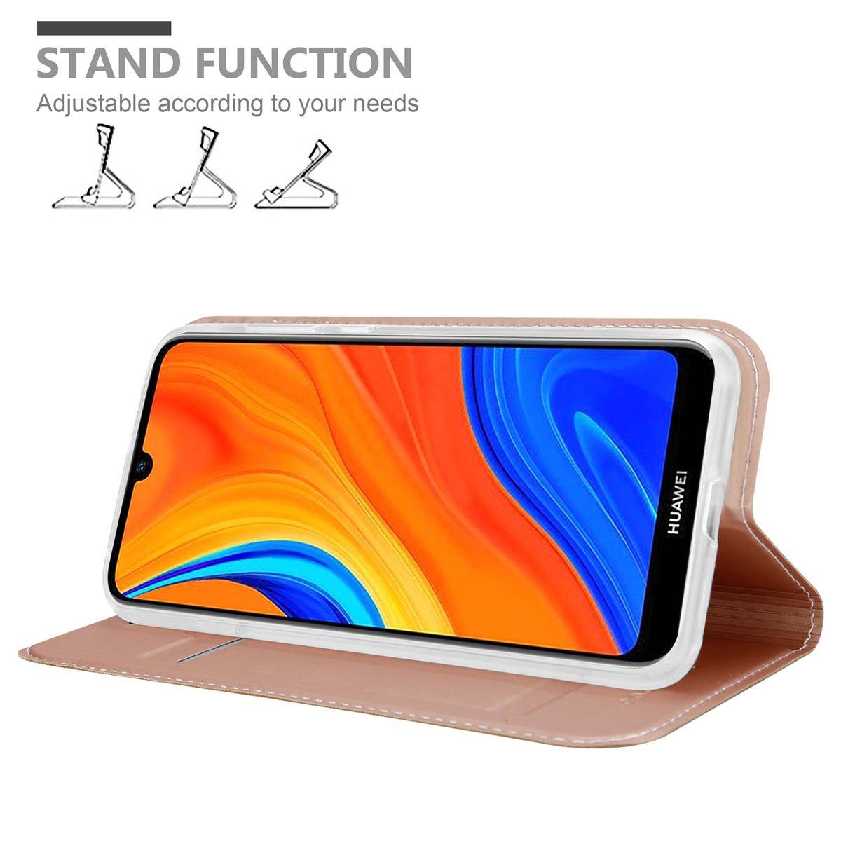 Cadorabo Handyhülle für Huawei Y6S Schutz Hülle in Rosa Cover Etui Book Case Booklet