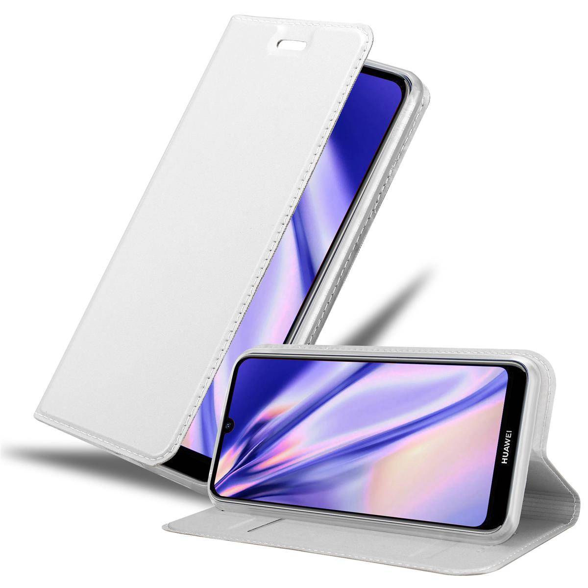 Cadorabo Handyhülle für Huawei Y6S Schutz Hülle in Silber Cover Etui Book Case Booklet