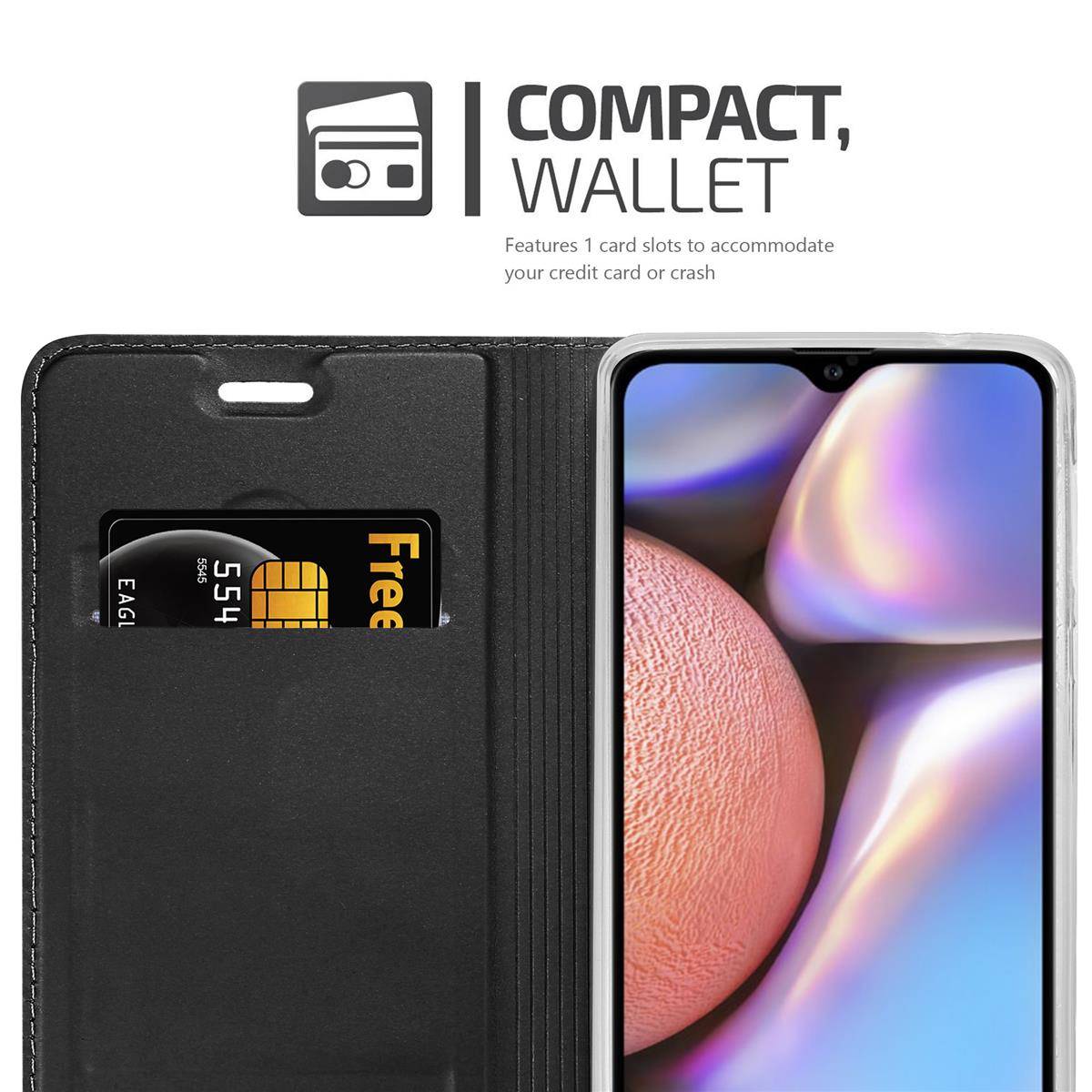 Cadorabo Handyhülle für Samsung Galaxy A10s / M01s Schutz Hülle in Schwarz Cover Etui Book Case Booklet