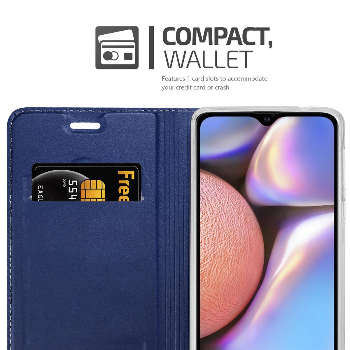 Cadorabo Handyhülle für Samsung Galaxy A10s / M01s Schutz Hülle in Blau Cover Etui Book Case Booklet