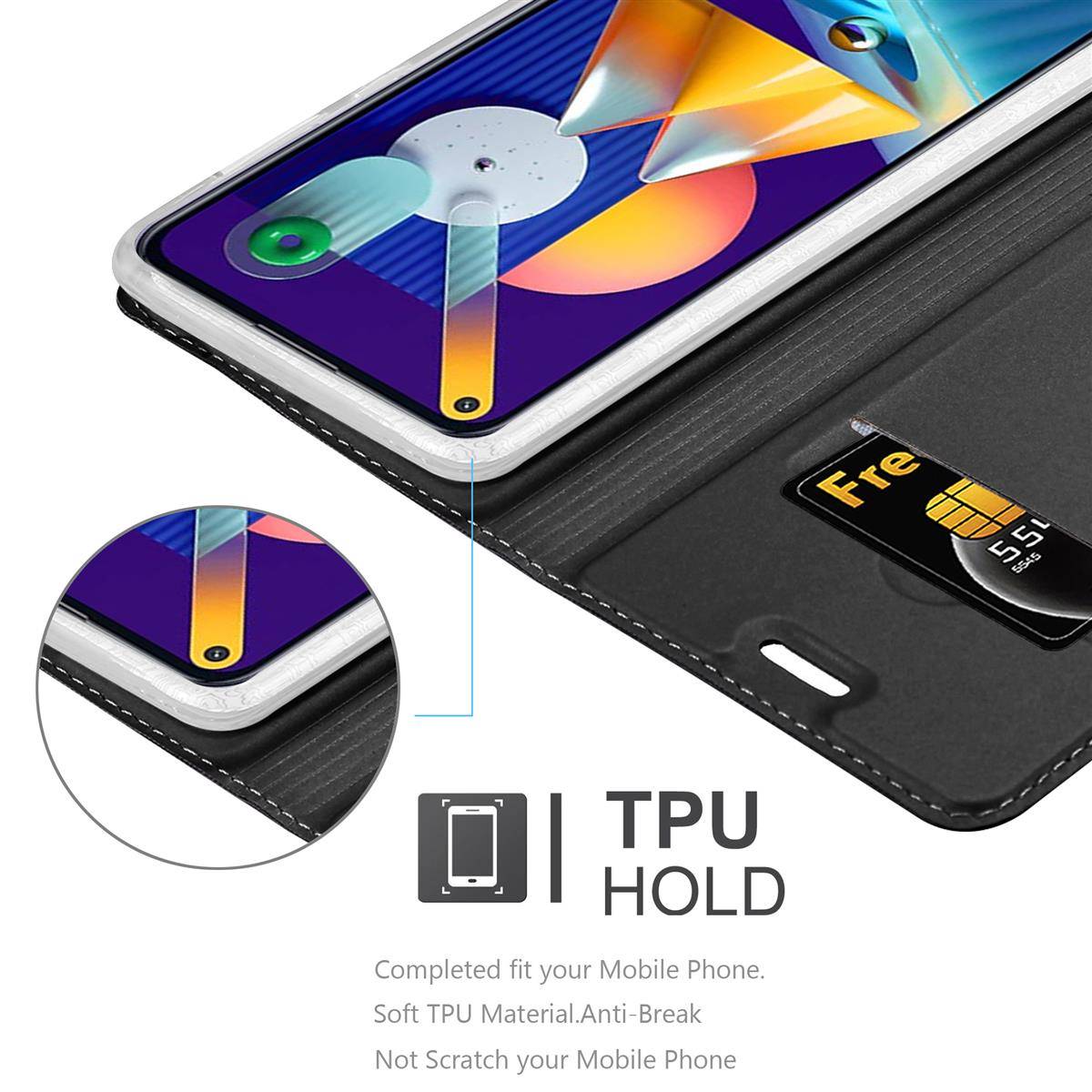Cadorabo Handyhülle für Samsung Galaxy A11 / M11 Schutz Hülle in Schwarz Cover Etui Book Case Booklet