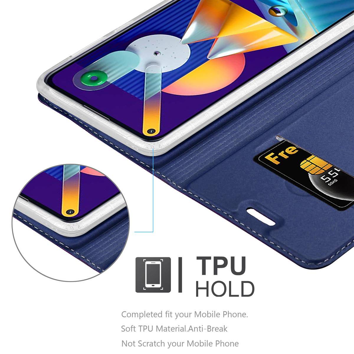 Cadorabo Handyhülle für Samsung Galaxy A11 / M11 Schutz Hülle in Blau Cover Etui Book Case Booklet