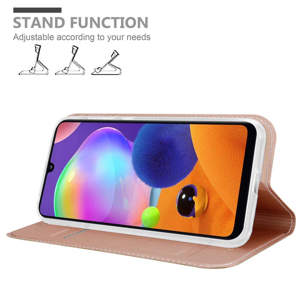 Cadorabo Handyhülle für Samsung Galaxy A31 Schutz Hülle in Rosa Cover Etui Book Case Booklet