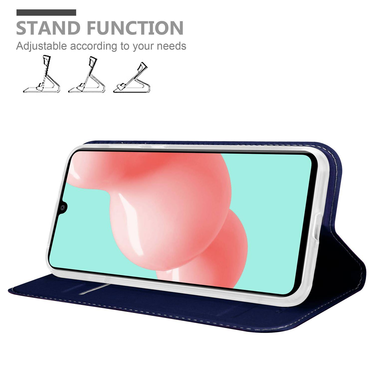 Cadorabo Handyhülle für Samsung Galaxy A41 Schutz Hülle in Blau Cover Etui Book Case Booklet