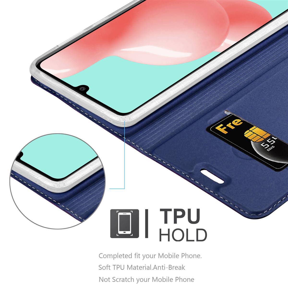 Cadorabo Handyhülle für Samsung Galaxy A41 Schutz Hülle in Blau Cover Etui Book Case Booklet