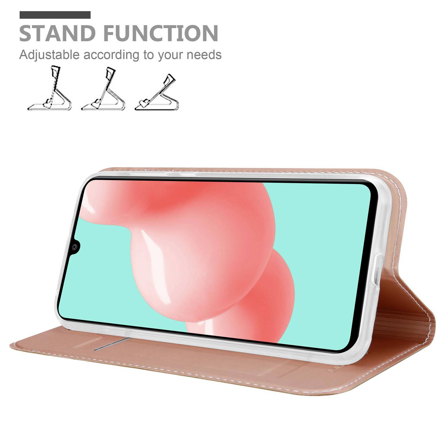 Cadorabo Handyhülle für Samsung Galaxy A41 Schutz Hülle in Rosa Cover Etui Book Case Booklet