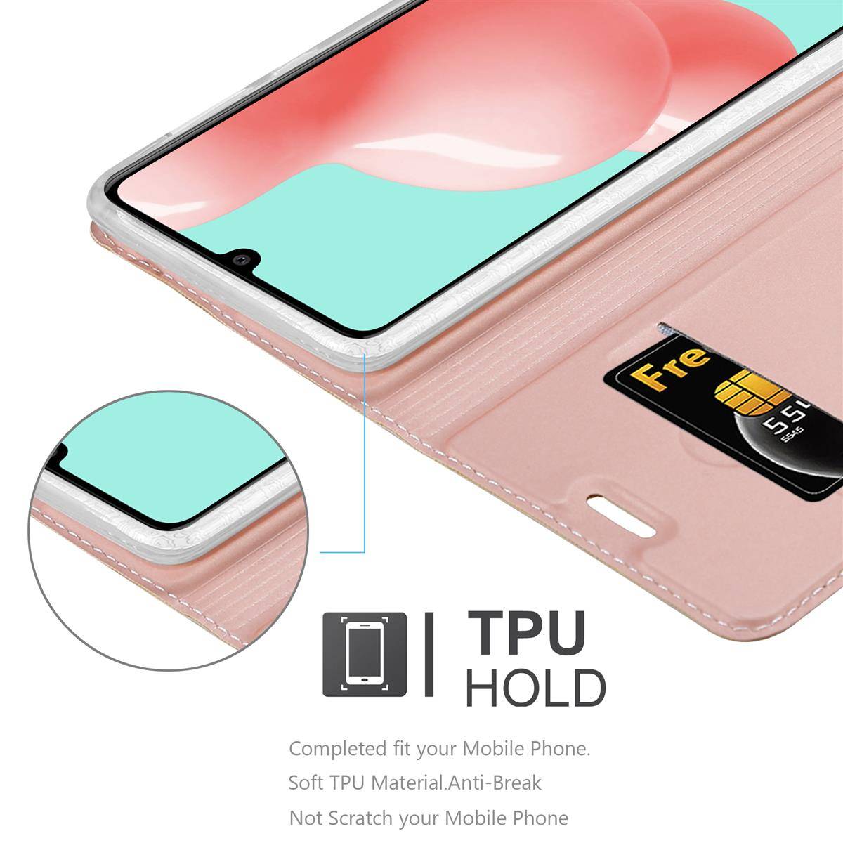 Cadorabo Handyhülle für Samsung Galaxy A41 Schutz Hülle in Rosa Cover Etui Book Case Booklet