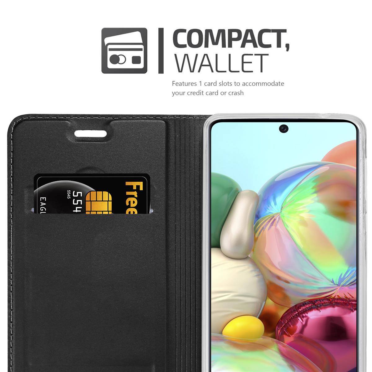 Cadorabo Handyhülle für Samsung Galaxy A71 5G Schutz Hülle in Schwarz Cover Etui Book Case Booklet
