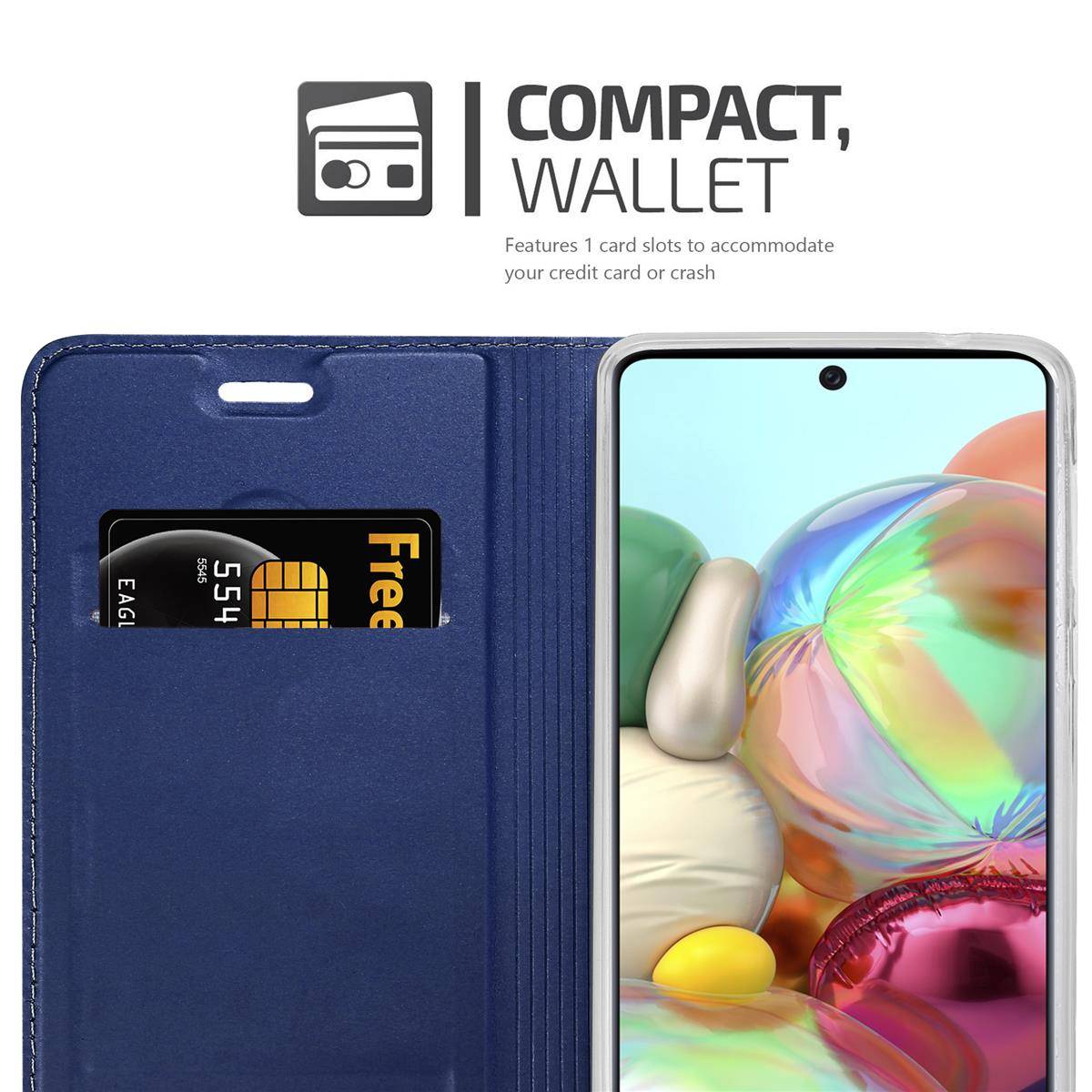 Cadorabo Handyhülle für Samsung Galaxy A71 5G Schutz Hülle in Blau Cover Etui Book Case Booklet