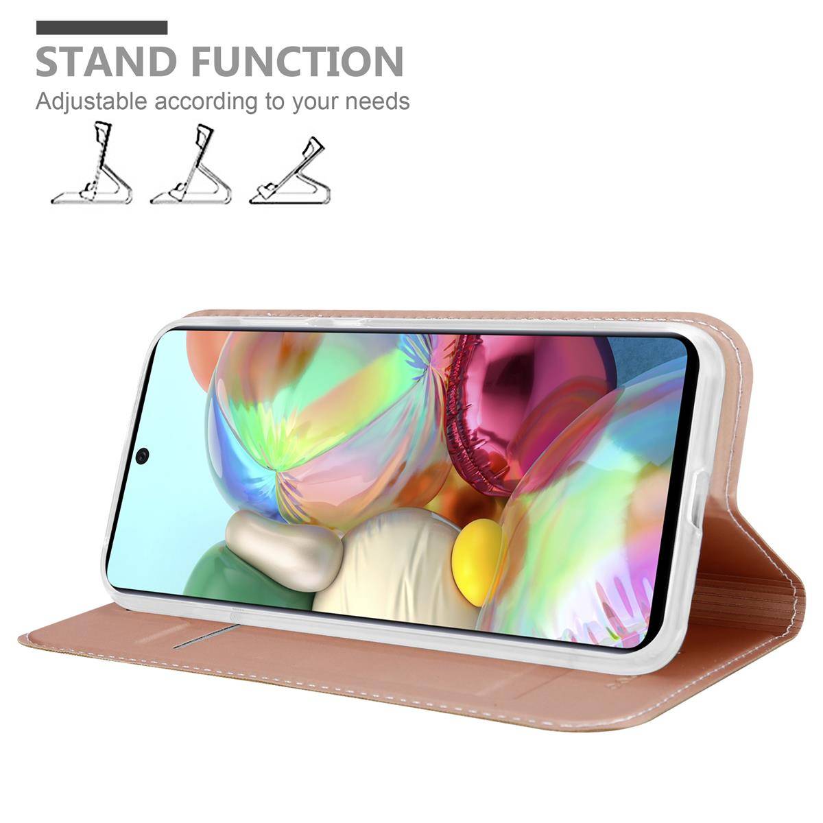 Cadorabo Handyhülle für Samsung Galaxy A71 5G Schutz Hülle in Rosa Cover Etui Book Case Booklet