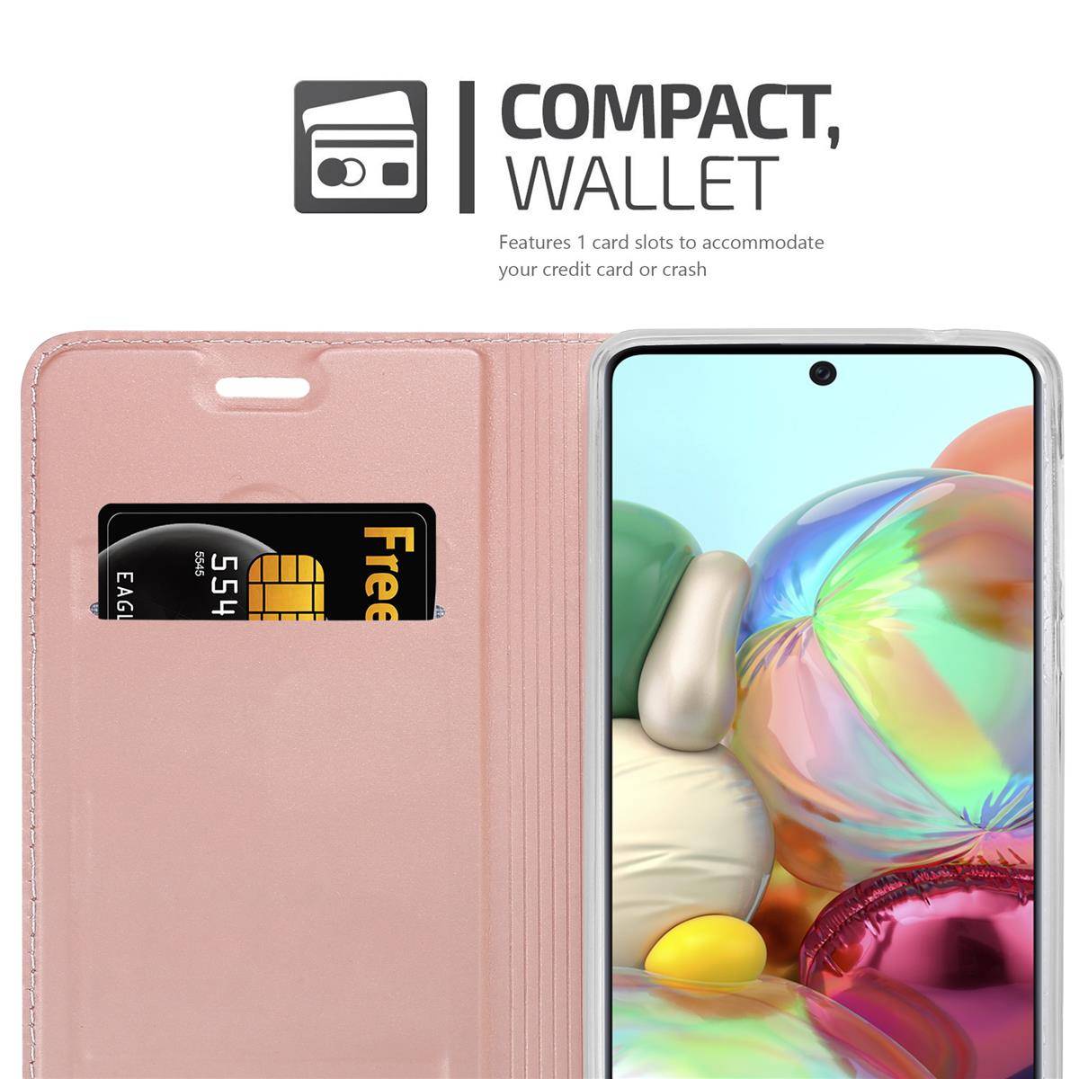 Cadorabo Handyhülle für Samsung Galaxy A71 5G Schutz Hülle in Rosa Cover Etui Book Case Booklet