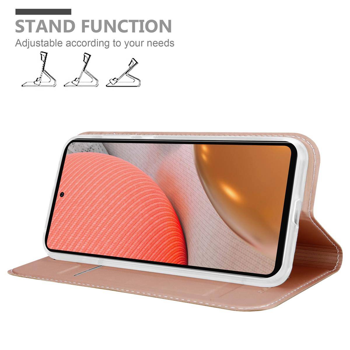 Cadorabo Handyhülle für Samsung Galaxy A72 4G / 5G Schutz Hülle in Rosa Cover Etui Book Case Booklet