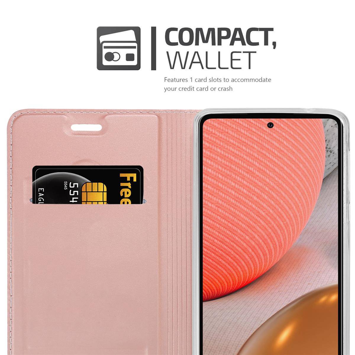 Cadorabo Handyhülle für Samsung Galaxy A72 4G / 5G Schutz Hülle in Rosa Cover Etui Book Case Booklet