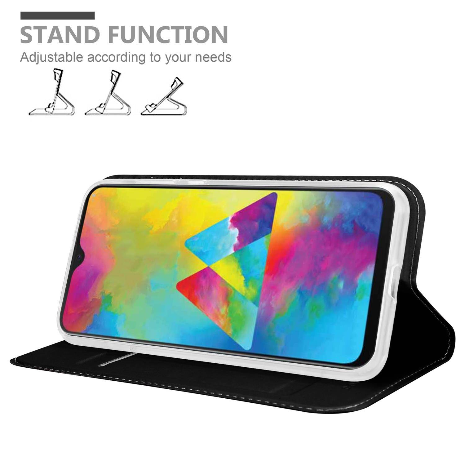 Cadorabo Handyhülle für Samsung Galaxy M21 / M30s Schutz Hülle in Schwarz Cover Etui Book Case Booklet