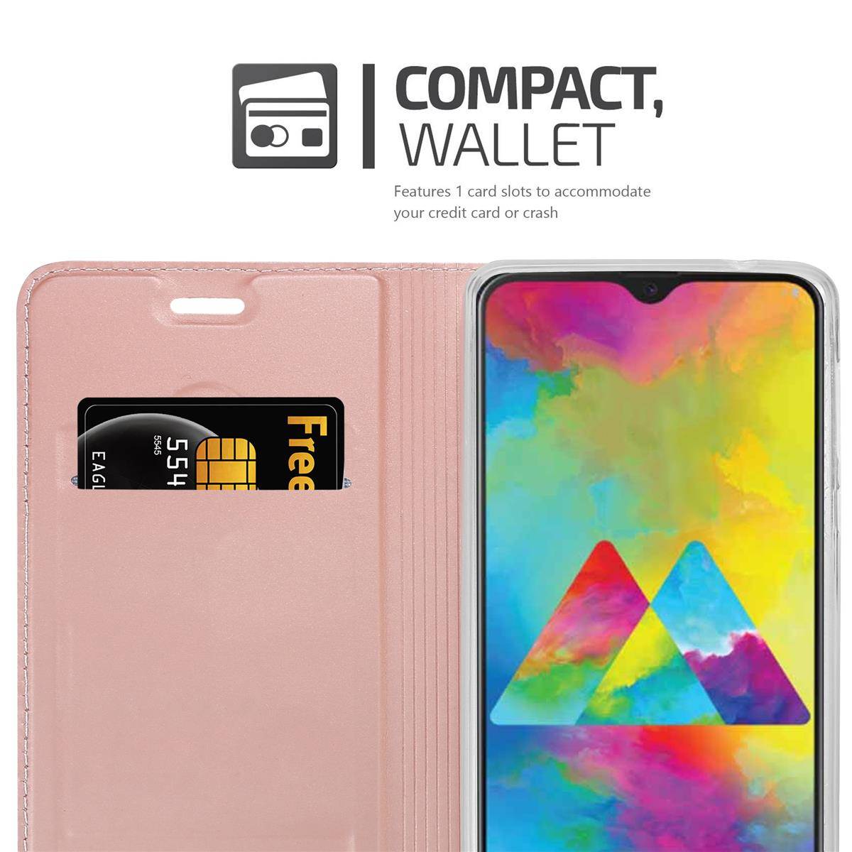 Cadorabo Handyhülle für Samsung Galaxy M21 / M30s Schutz Hülle in Rosa Cover Etui Book Case Booklet