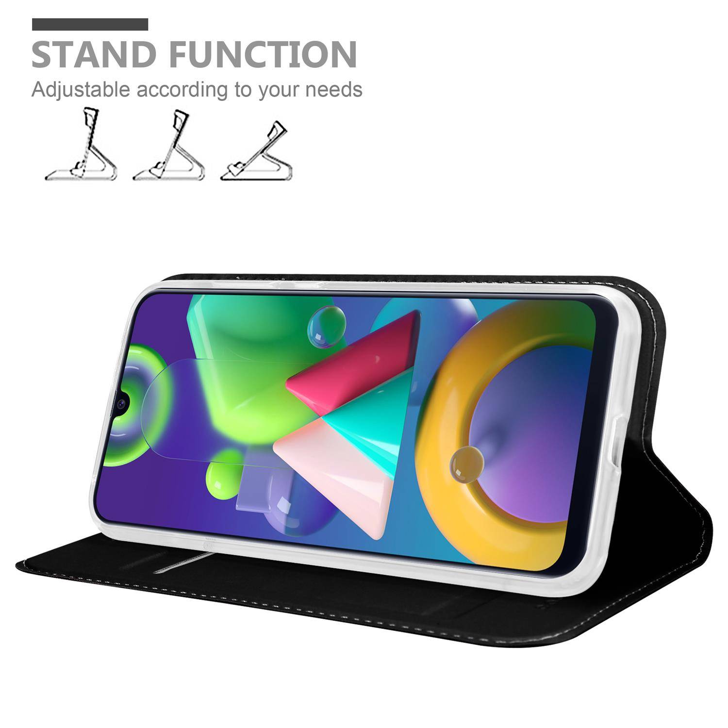 Cadorabo Handyhülle für Samsung Galaxy M31 Schutz Hülle in Schwarz Cover Etui Book Case Booklet