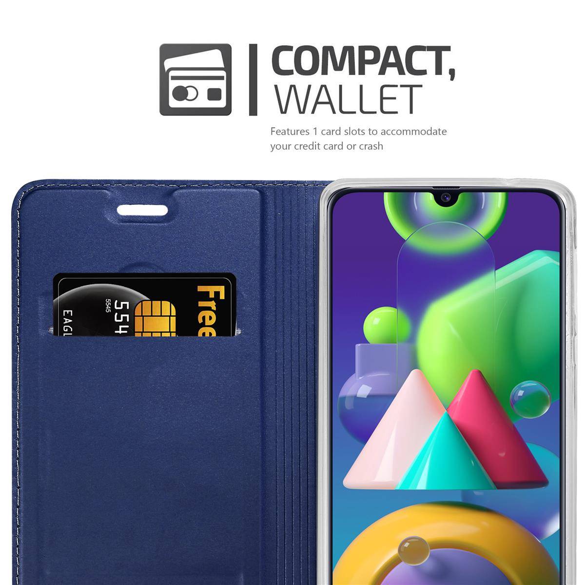 Cadorabo Handyhülle für Samsung Galaxy M31 Schutz Hülle in Blau Cover Etui Book Case Booklet