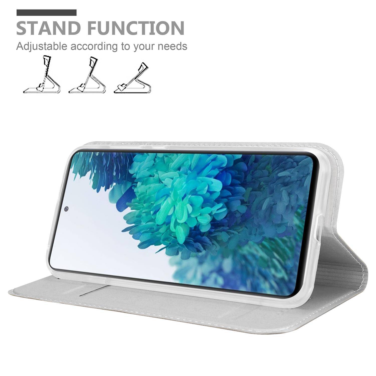 Cadorabo Handyhülle für Samsung Galaxy S20 FE Schutz Hülle in Silber Cover Etui Book Case Booklet