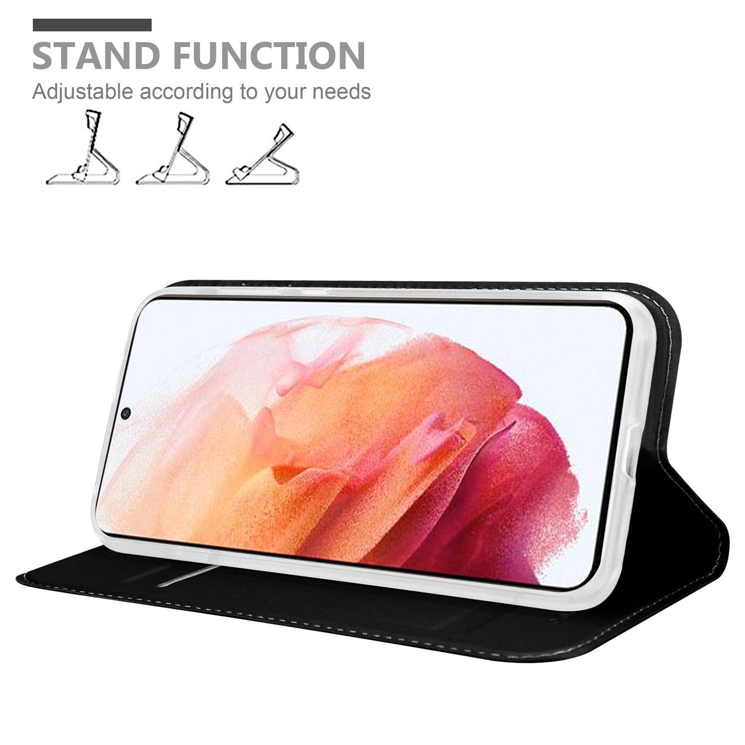 Cadorabo Handyhülle für Samsung Galaxy S21 5G Schutz Hülle in Schwarz Cover Etui Book Case Booklet