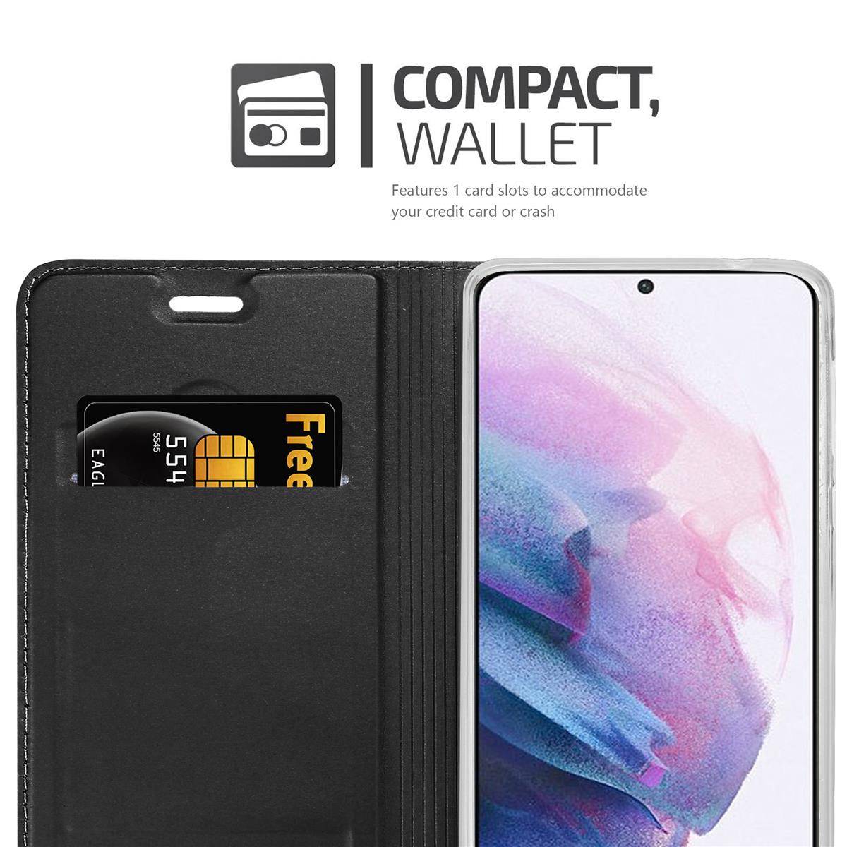 Cadorabo Handyhülle für Samsung Galaxy S21 PLUS Schutz Hülle in Schwarz Cover Etui Book Case Booklet