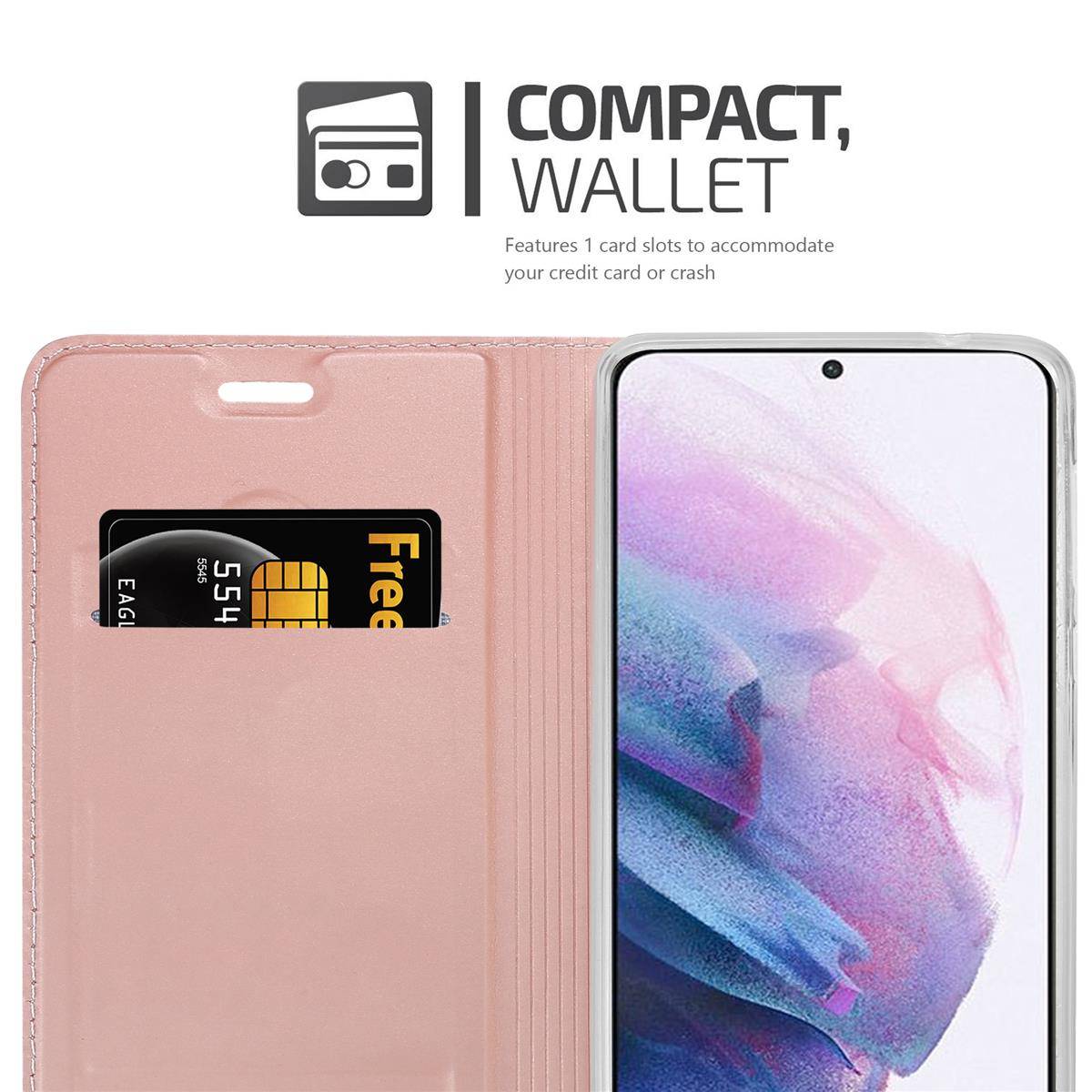 Cadorabo Handyhülle für Samsung Galaxy S21 PLUS Schutz Hülle in Rosa Cover Etui Book Case Booklet