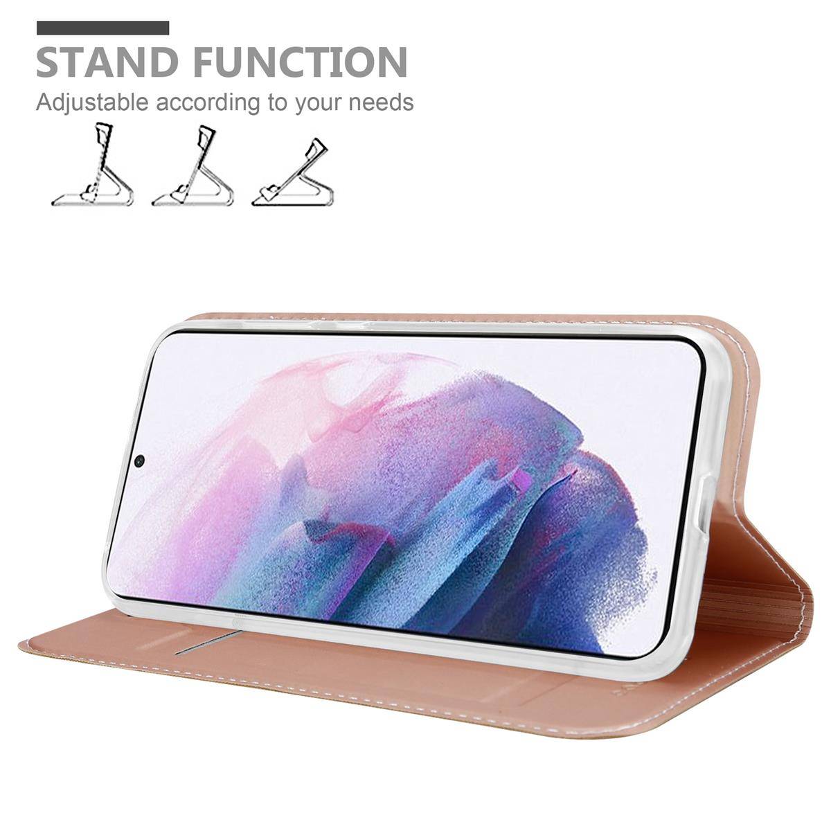 Cadorabo Handyhülle für Samsung Galaxy S21 PLUS Schutz Hülle in Rosa Cover Etui Book Case Booklet