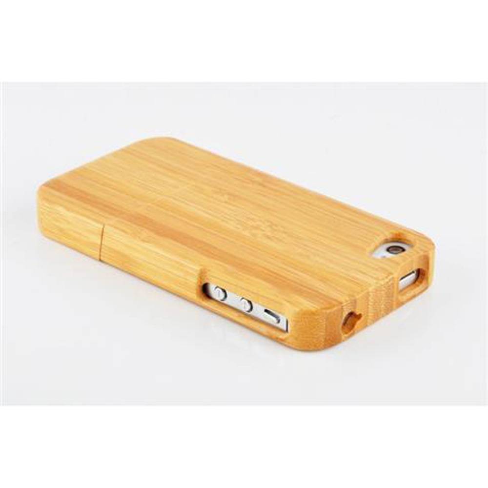 Cadorabo Hülle für Apple iPhone 4 / 4S Schutzhülle aus Braun Handyhülle 100% Echtholz