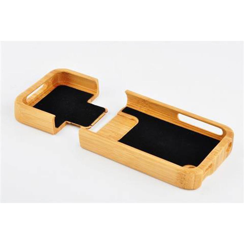 Cadorabo Hülle für Apple iPhone 4 / 4S Schutzhülle aus Braun Handyhülle 100% Echtholz