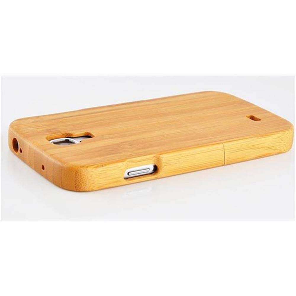 Cadorabo Hülle für Samsung Galaxy S4 Schutzhülle aus Hellbraun Handyhülle 100% Echtholz