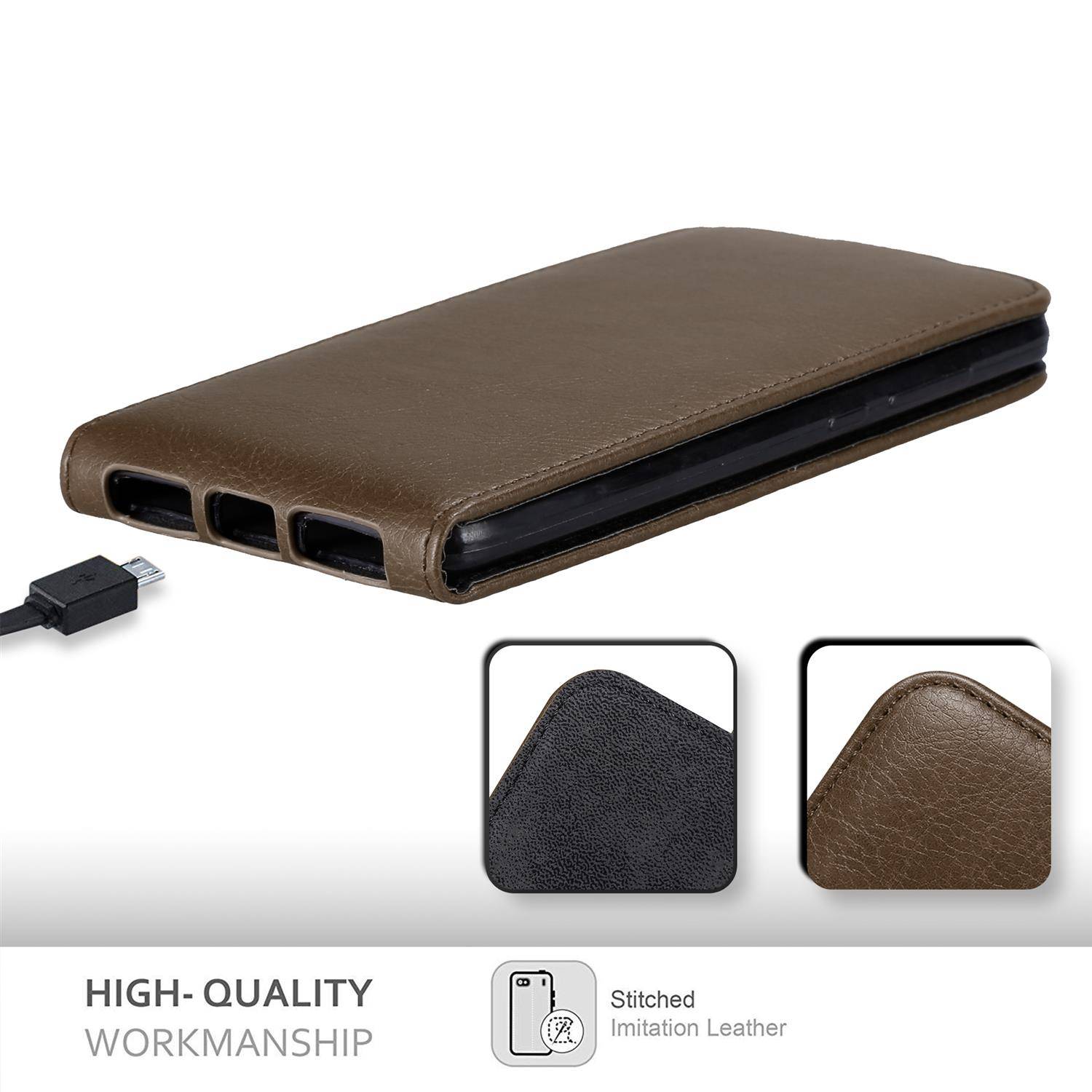 Cadorabo Hülle für Xiaomi RedMi NOTE 4 Schutz Hülle in Braun Flip Etui Handyhülle Case Cover