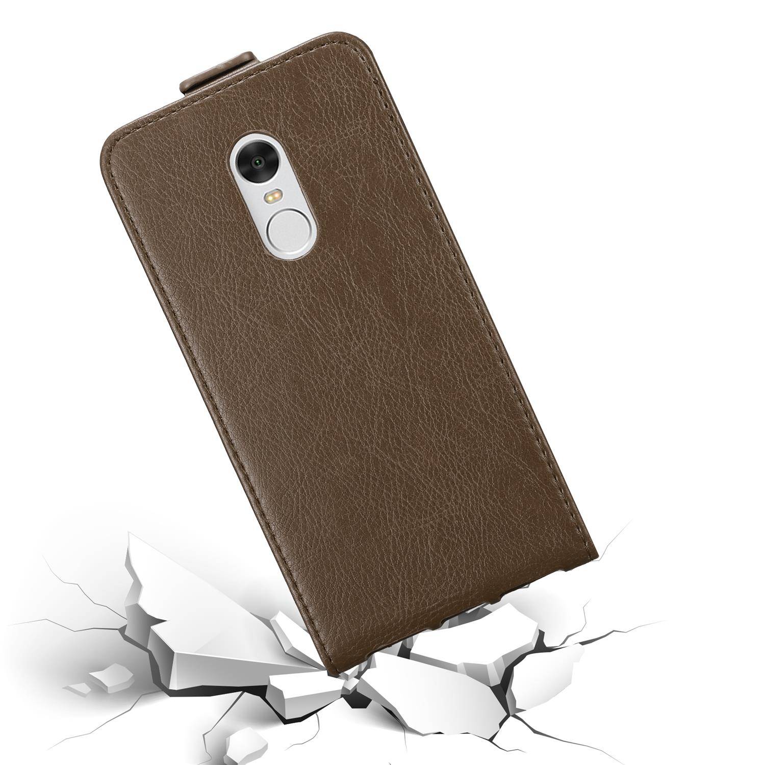 Cadorabo Hülle für Xiaomi RedMi NOTE 4 Schutz Hülle in Braun Flip Etui Handyhülle Case Cover