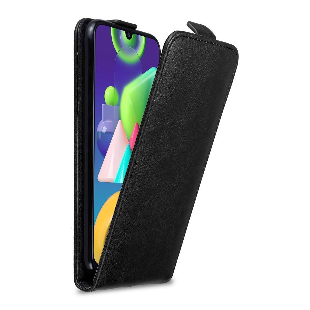 Cadorabo Hülle für Samsung Galaxy M21 / M30s Schutz Hülle in Schwarz Flip Etui Handyhülle Case Cover