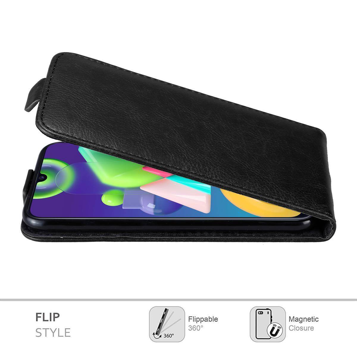 Cadorabo Hülle für Samsung Galaxy M21 / M30s Schutz Hülle in Schwarz Flip Etui Handyhülle Case Cover