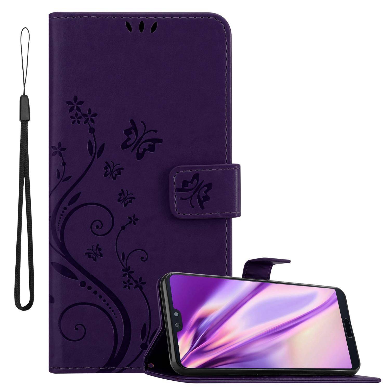 Cadorabo Hülle für Huawei P20 PRO / P20 PLUS Schutz Hülle in Lila Schutzhülle Handy Hülle Etui Case Blumen Flower