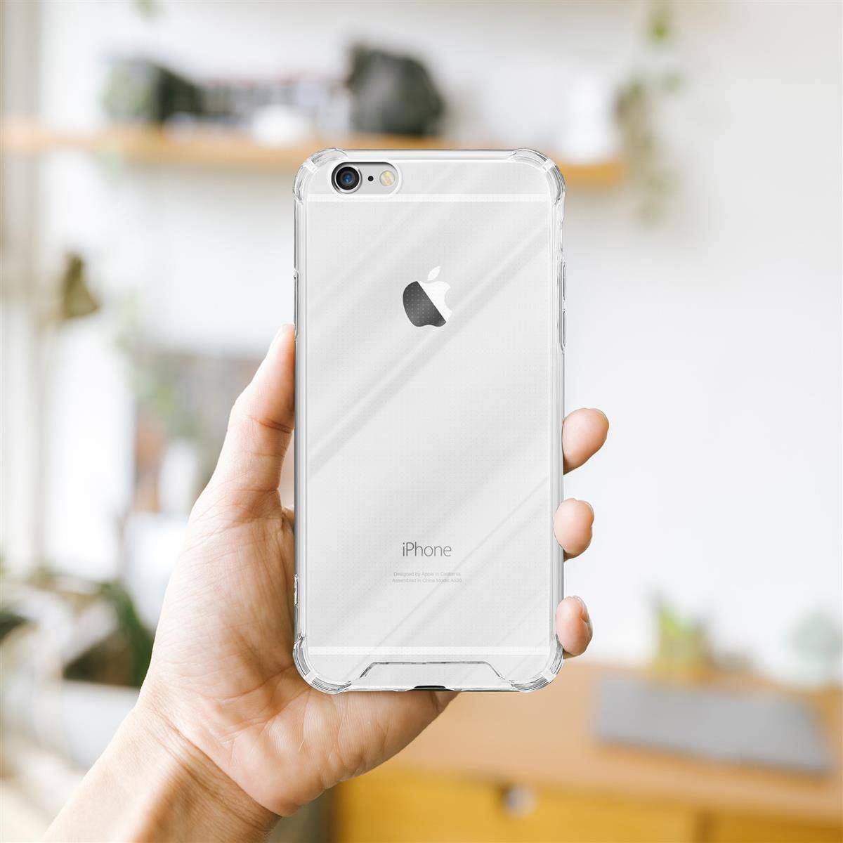 Cadorabo Hülle und 2x Tempered Panzer Folie für Apple iPhone 6 / 6S in Transparent Schutzhülle TPU Silikon Glas-Rücken