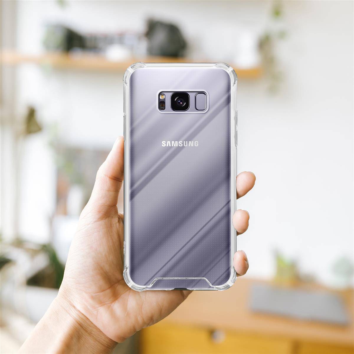 Cadorabo Hülle und 2x Tempered Panzer Folie für Samsung Galaxy S8 PLUS in Transparent Schutzhülle TPU Silikon