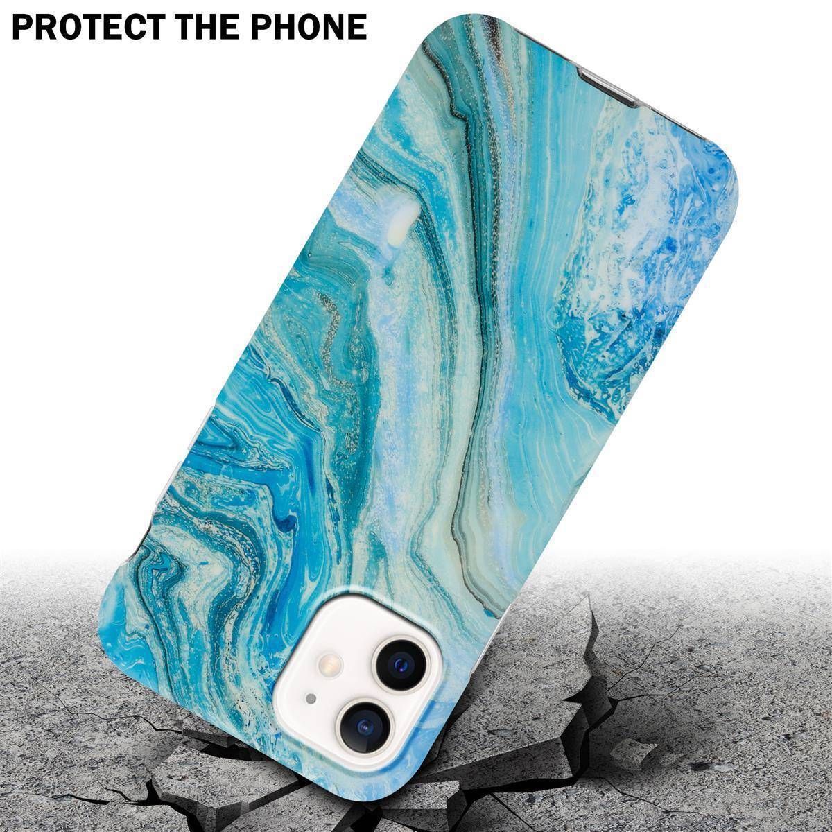 Cadorabo Schutzhülle für Apple iPhone 12 / 12 PRO Hülle in Blau TPU Handyhülle Etui Case Cover