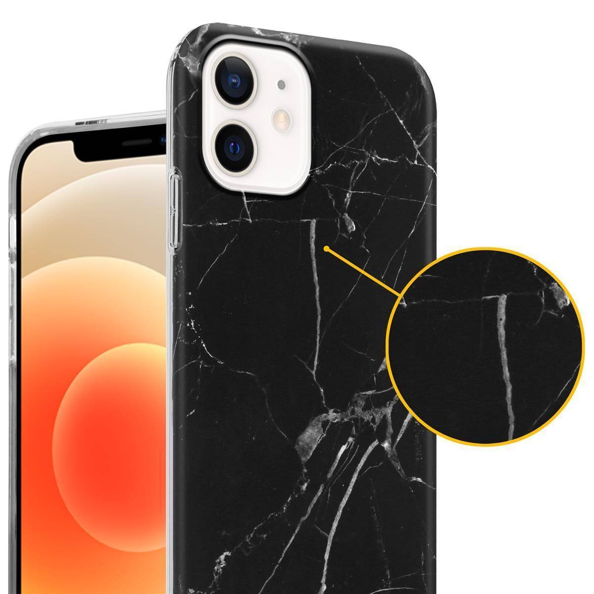 Cadorabo Schutzhülle für Apple iPhone 12 PRO MAX Hülle in Schwarz TPU Handyhülle Etui Case Cover