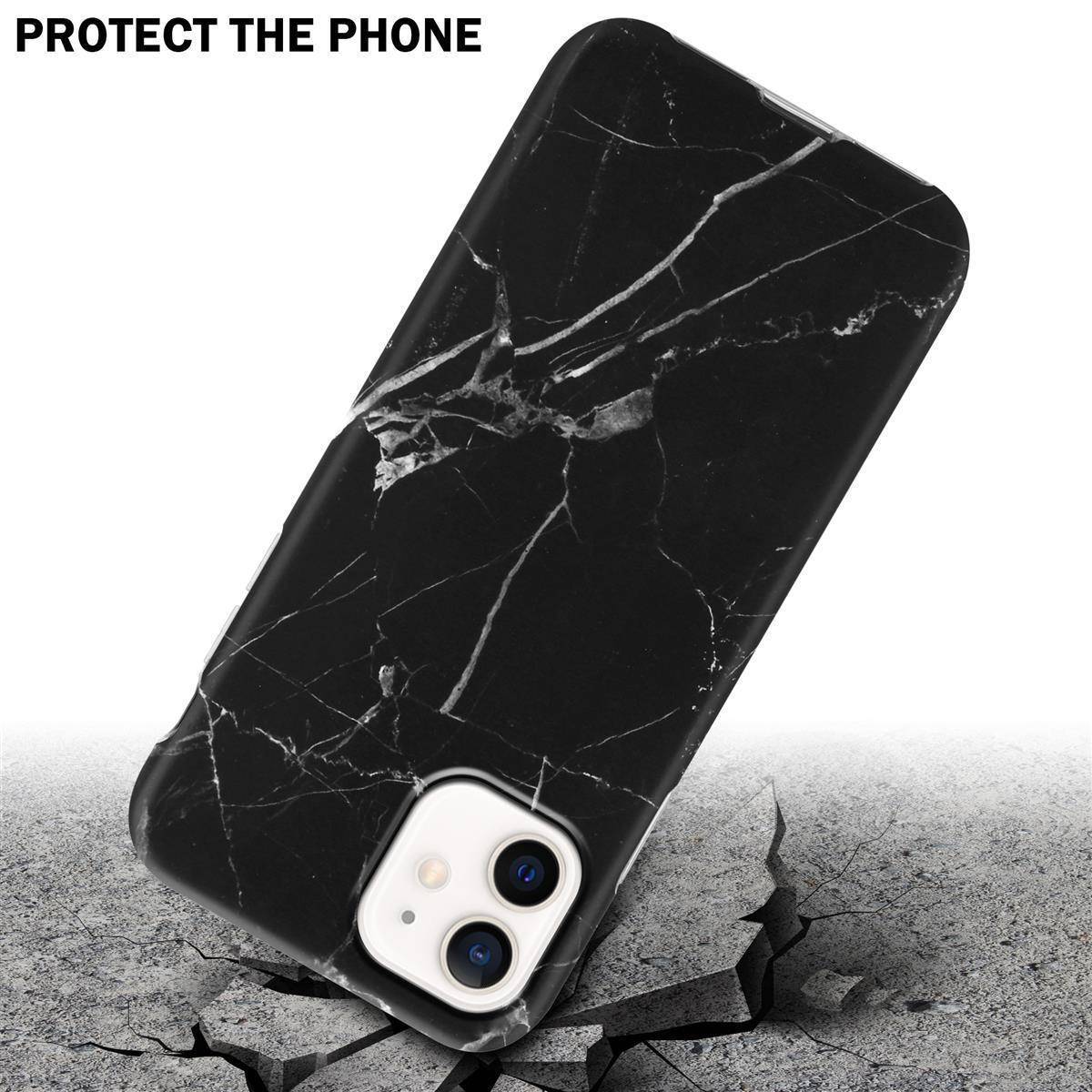 Cadorabo Schutzhülle für Apple iPhone 12 PRO MAX Hülle in Schwarz TPU Handyhülle Etui Case Cover