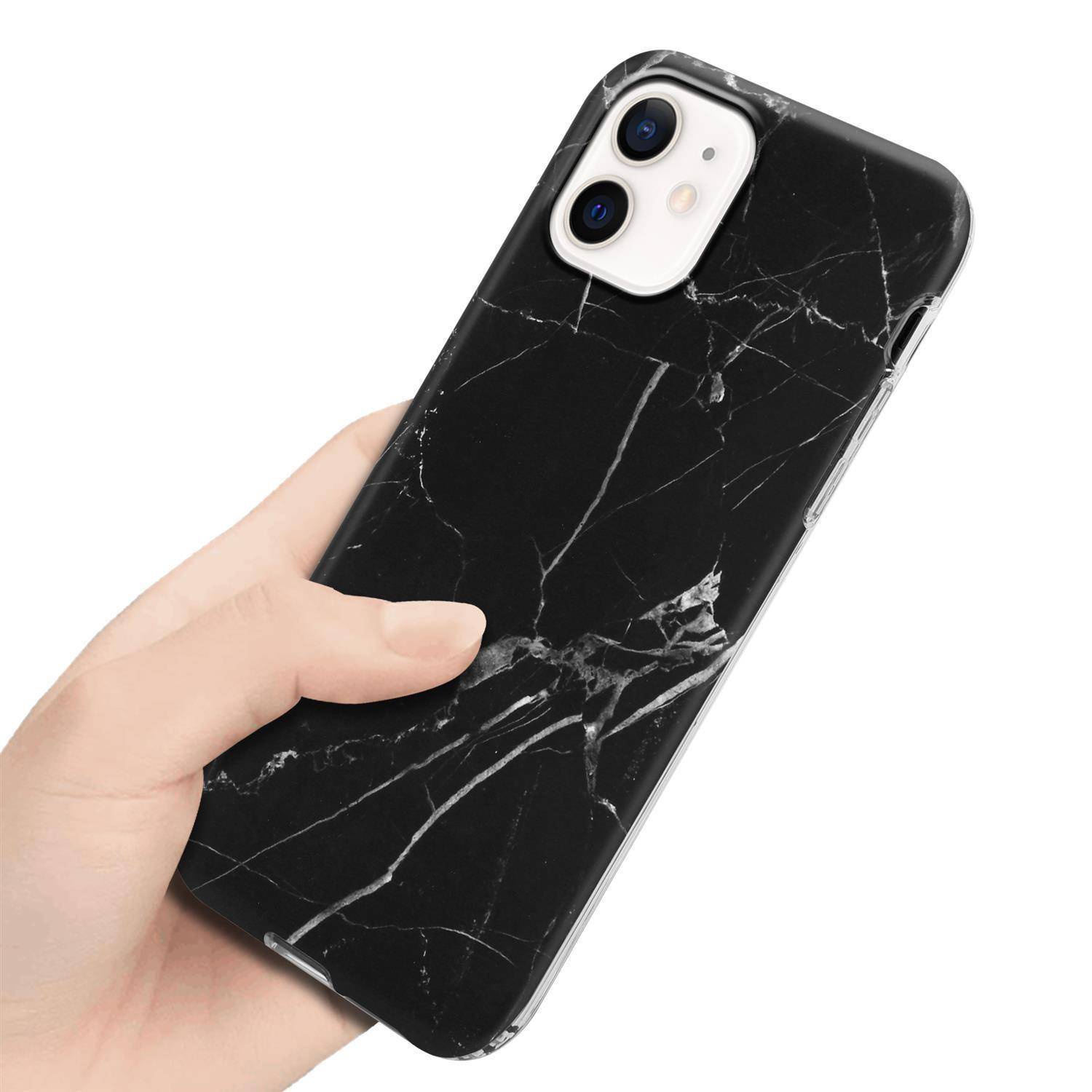 Cadorabo Schutzhülle für Apple iPhone 12 PRO MAX Hülle in Schwarz TPU Handyhülle Etui Case Cover