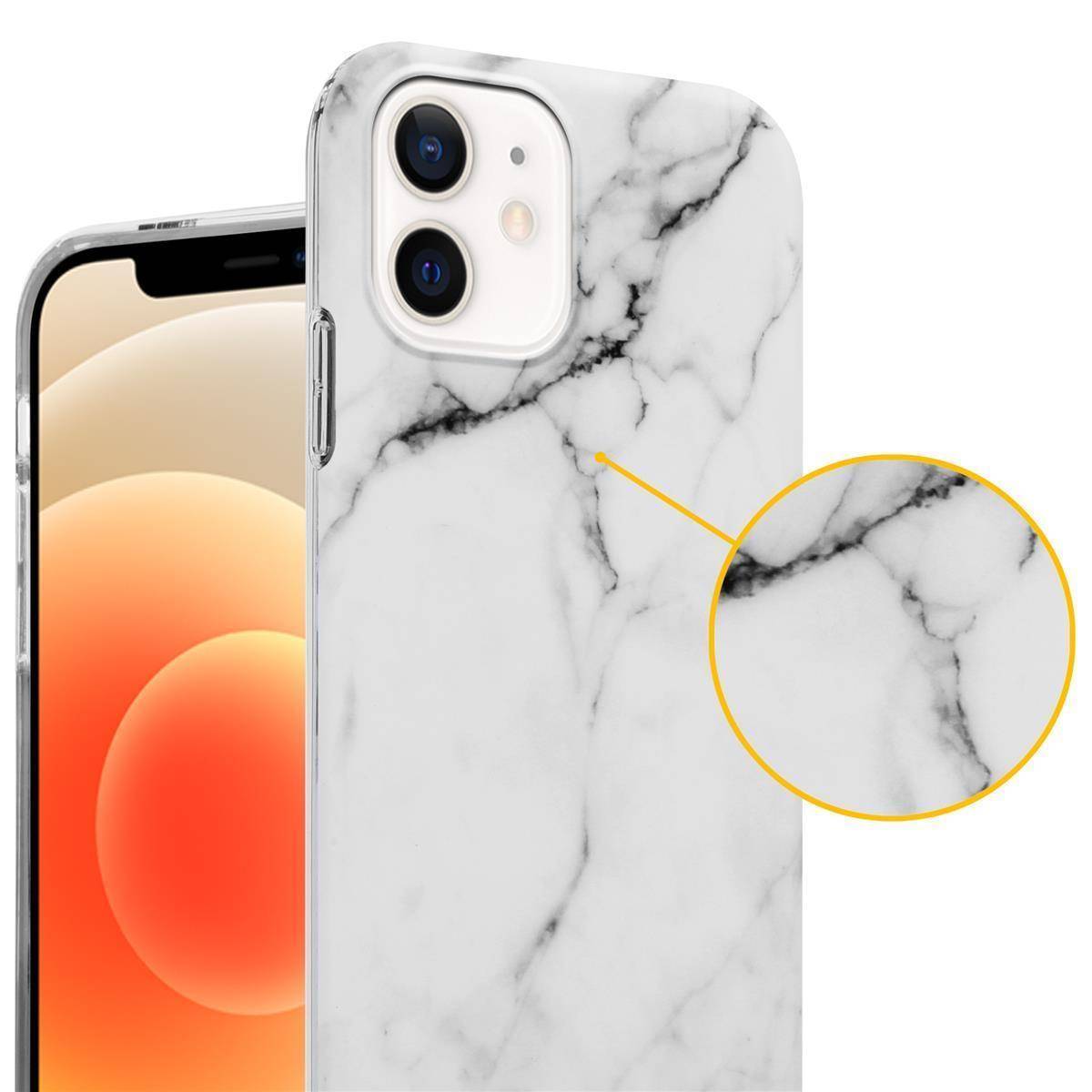 Cadorabo Schutzhülle für Apple iPhone 12 PRO MAX Hülle in Weiß TPU Handyhülle Etui Case Cover