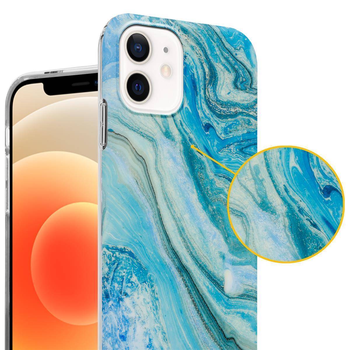 Cadorabo Schutzhülle für Apple iPhone 12 PRO MAX Hülle in Blau TPU Handyhülle Etui Case Cover