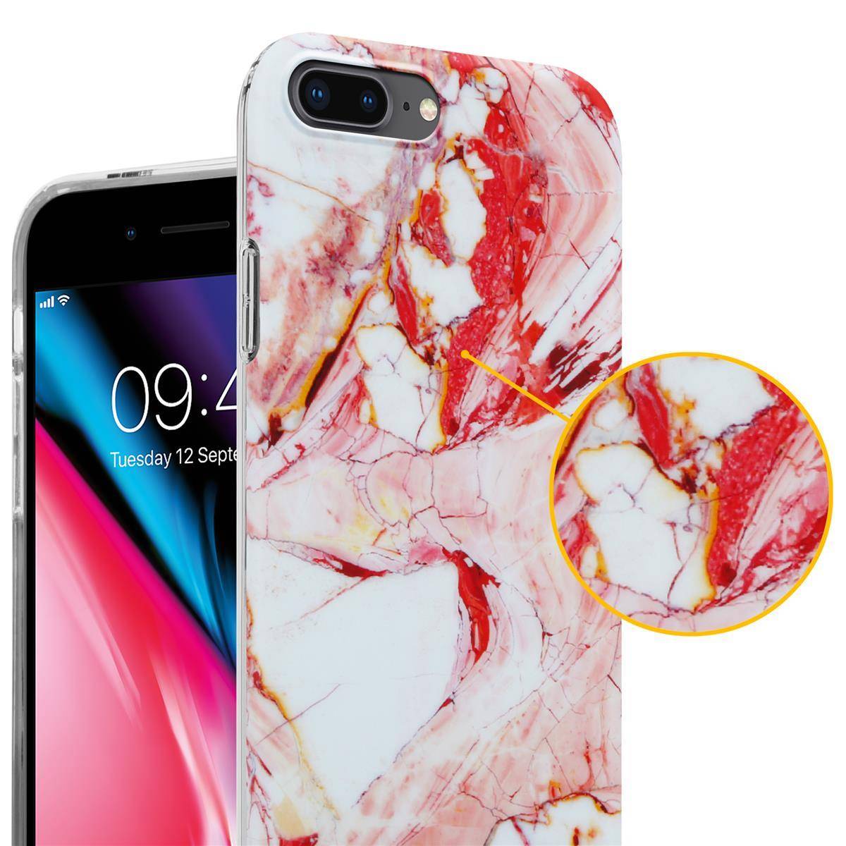 Cadorabo Schutzhülle für Apple iPhone 7 PLUS / 7S PLUS / 8 PLUS Hülle in Rosa TPU Handyhülle Etui Case Cover