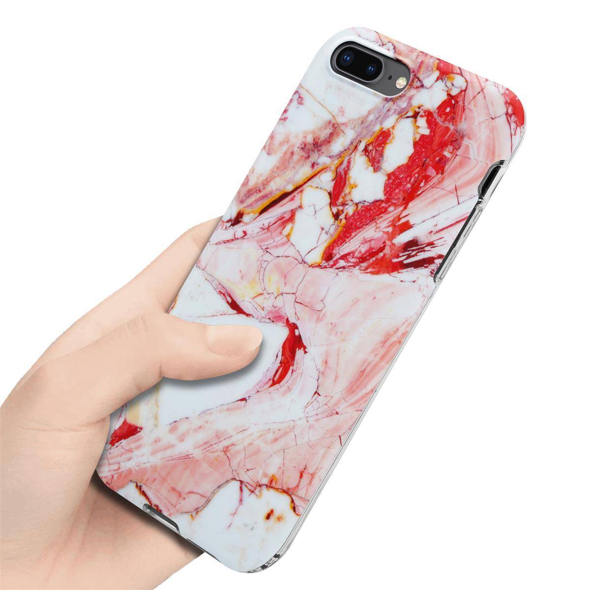 Cadorabo Schutzhülle für Apple iPhone 7 PLUS / 7S PLUS / 8 PLUS Hülle in Rosa TPU Handyhülle Etui Case Cover