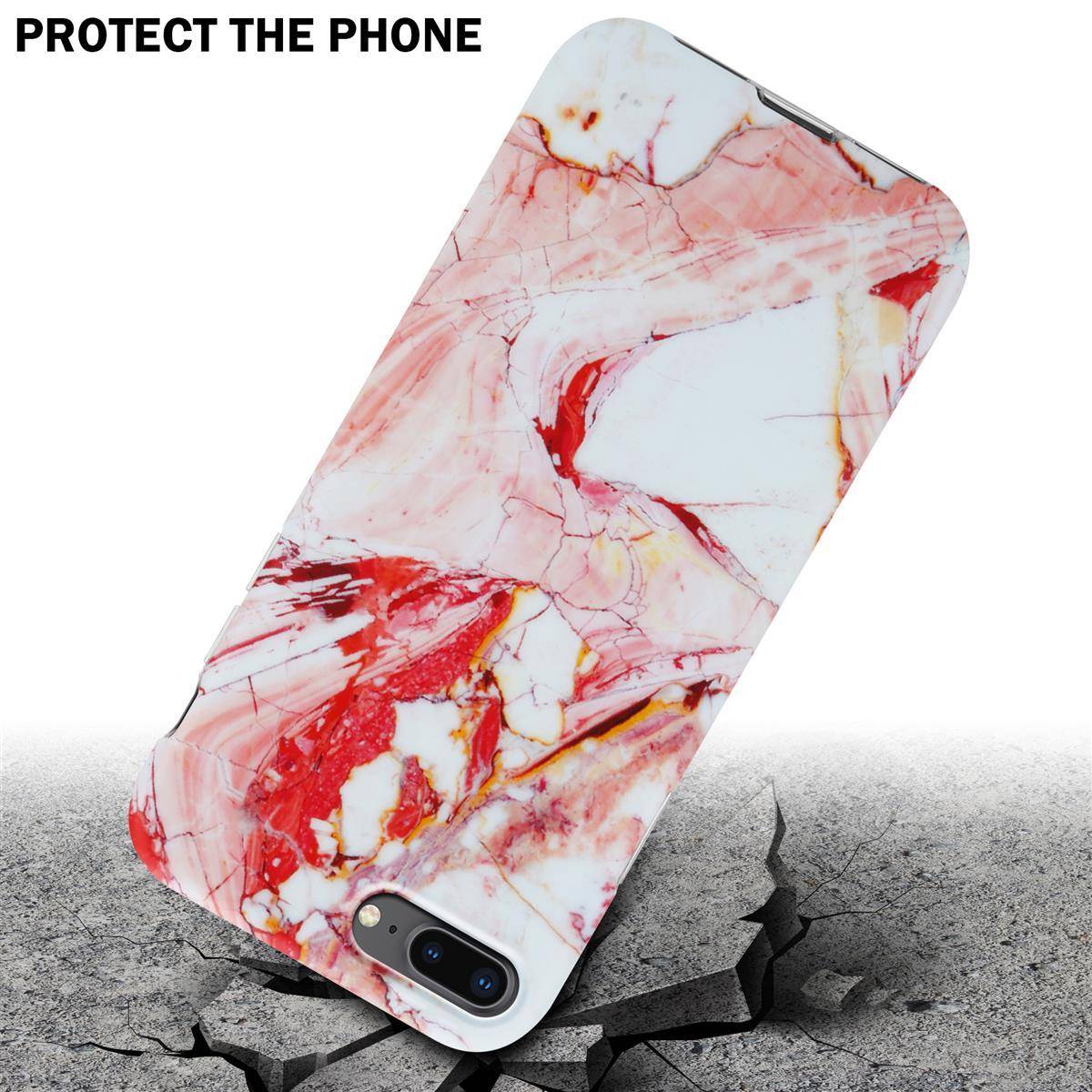 Cadorabo Schutzhülle für Apple iPhone 7 PLUS / 7S PLUS / 8 PLUS Hülle in Rosa TPU Handyhülle Etui Case Cover